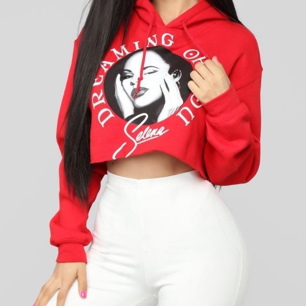 Official Selena Merch Dreaming Of You Red Hoodie Crop Sz M Women